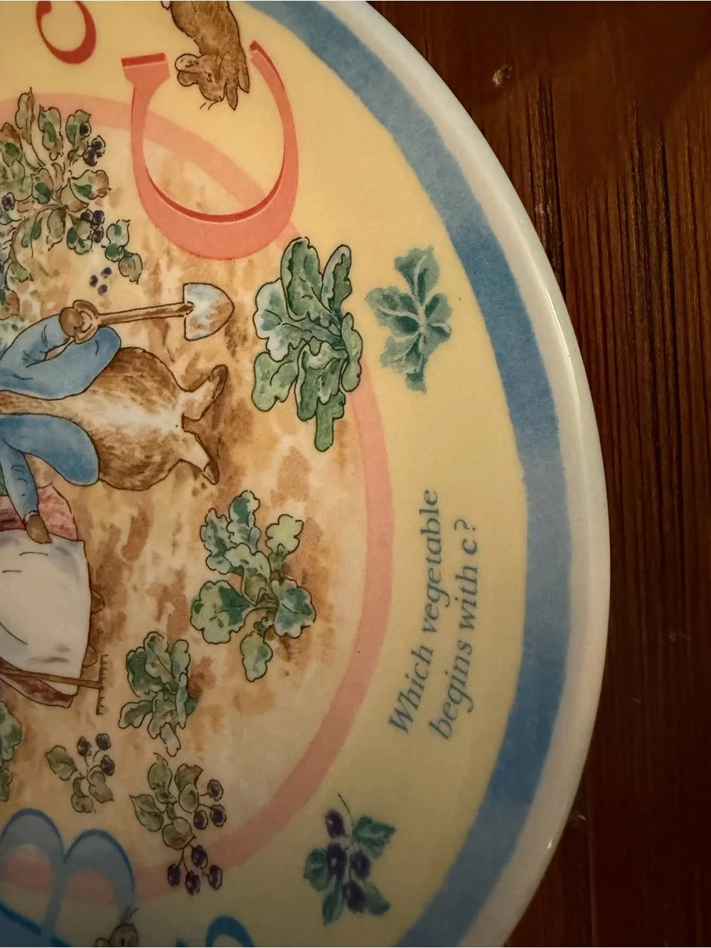 Wedgwood Peter Rabbit Alphabet Plate - Blue, Cream, Pink